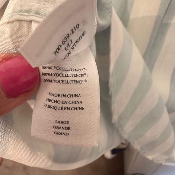 Rails ULI Lace-up Top in Block Stripe - Blue White with rope ties - Picture 9 of 11